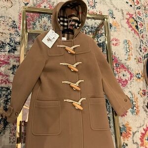 Burberry Camel Toggle Coat with Hood
